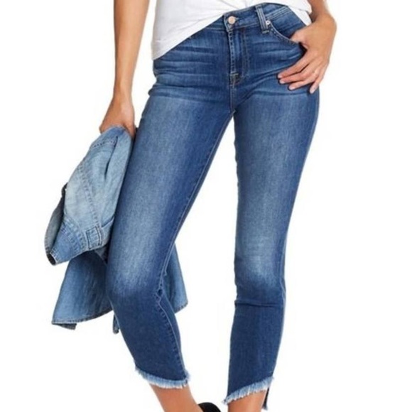 7 for All Mankind Gwenevere Ankle Jeans Raw Hem size 26 - Picture 3 of 8
